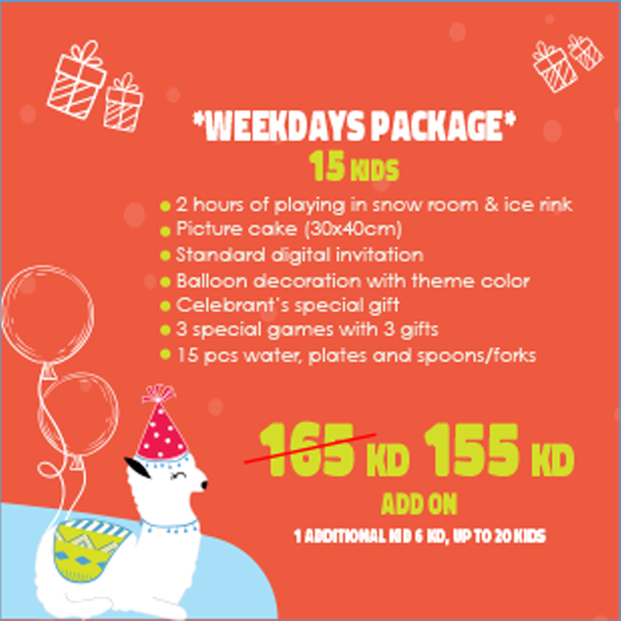 Snow Park – Birthday Package (Weekdays)