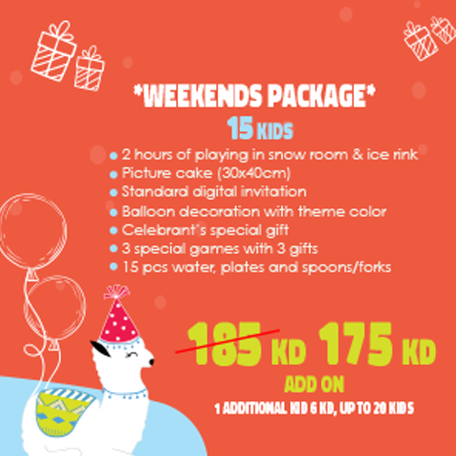 Snow Park – Birthday Package (Weekends)