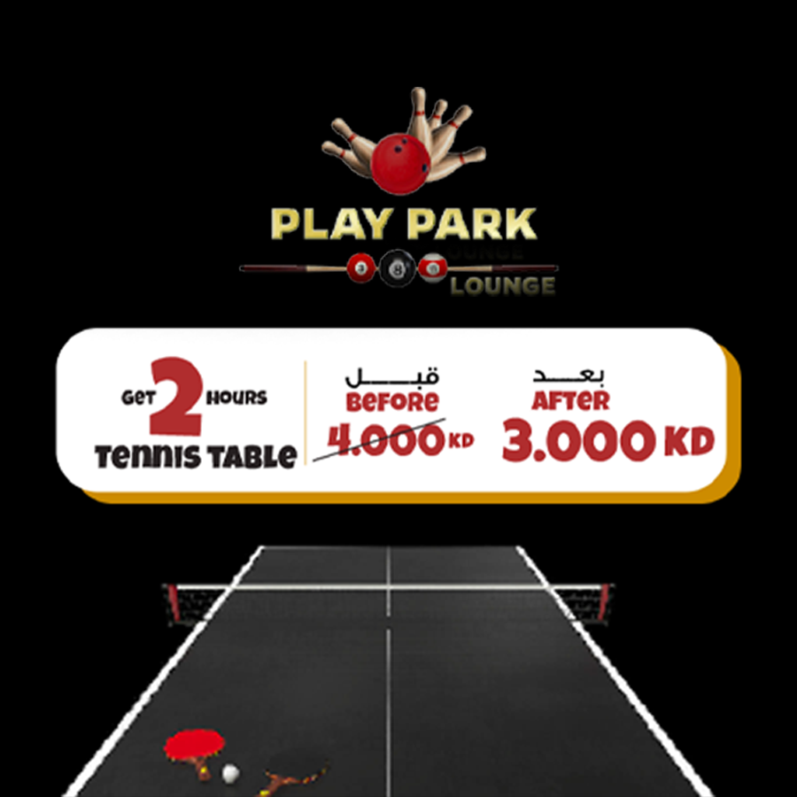 Play Park Lounge - 2 Hrs. Tennis table