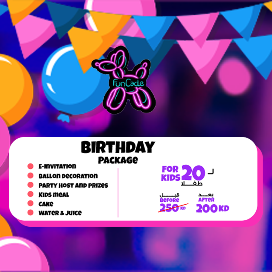 Fun Cade - Birthday Package for 20 Kids